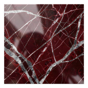 Luxury glossy red marble poster