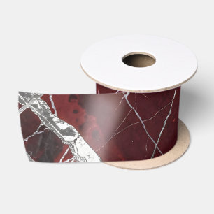 Luxury glossy red marble satin ribbon