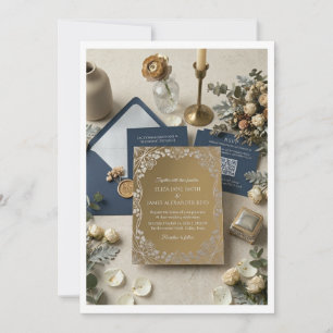 Luxury Gold Acrylic Wedding Invitation Suite