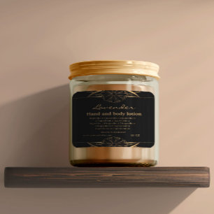 Luxury gold and black ingredients rectangular square sticker
