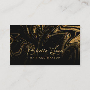 Luxury Gold and Black Marble Business Card