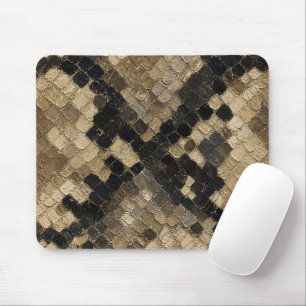 Luxury Gold and Black Snake Skin Pattern Mouse Pad