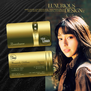 Luxury Gold and Bright Shimmering Jewels add Logo Business Card