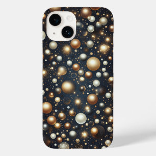 Luxury Gold and Pearl Spheres Sparkling Galaxy Geo Case-Mate iPhone 14 Case