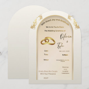 Luxury Gold Arch Wedding Invitation – Elegant Mode