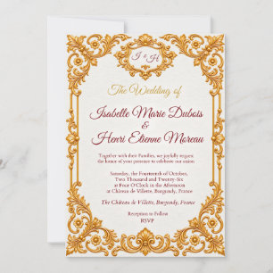 Luxury Gold Baroque Wedding Invitation