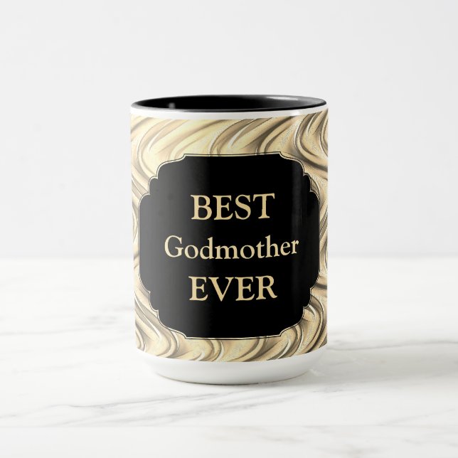 Luxury Gold ‘Best Godmother Ever’ design Mug (Center)