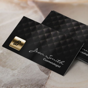 Luxury Gold & Black Cosmetologist Business Card