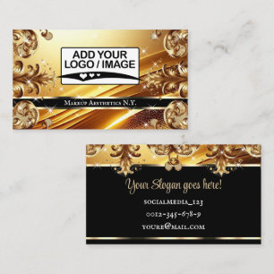 Luxury Gold Black Deluxe Golden with Logo Business Card