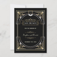 Luxury Gold Black Great 20s Style Wedding