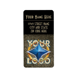 Luxury Gold & Black ID Badge Template Business  Label