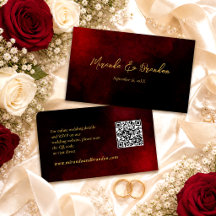 Luxury Gold Black Red QR Code Wedding