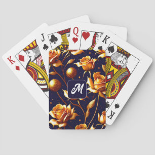 Luxury Gold Boho Rose Modern Collection Playing Cards