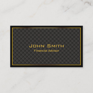 Luxury Gold Border Financial Advisor Business Card