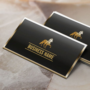 Luxury Gold Border Horse Business Card