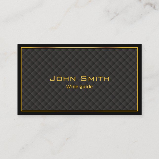 Luxury Gold Border Wine Tasting Business Card (Front)