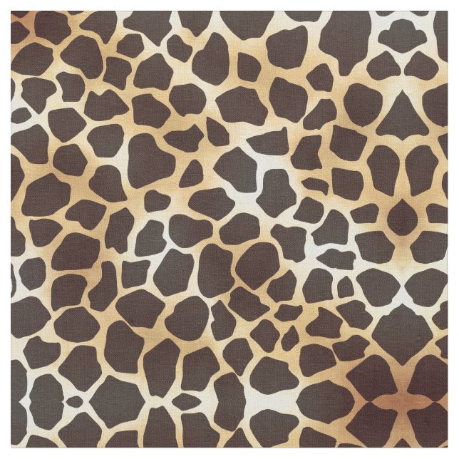 Luxury Gold Brown Giraffe Animal Print Pattern Fabric (Close Up)