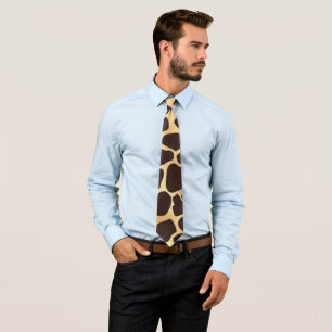 Luxury Gold Brown Giraffe Animal Print Pattern Tie
