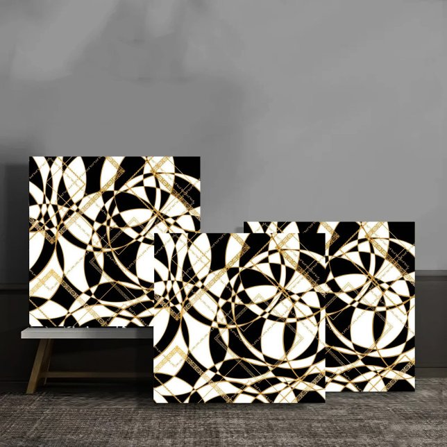 Luxury Gold Chains and Geometric Circles Ceramic Tile (Creator Uploaded)