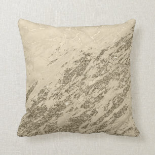 Luxury Gold Champagne Glitter Marble Cotton Cushion
