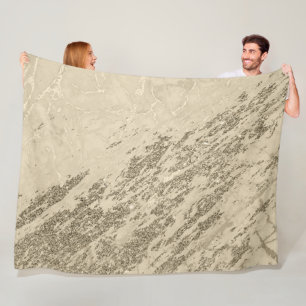 Luxury Gold Champagne Glitter Marble Fleece Blanket