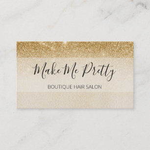 Luxury Gold Chic Glitter Ombre Pink Salon Girly Business Card