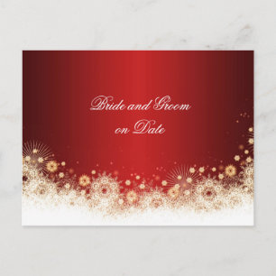 Luxury Gold Christmas Lace Save date card