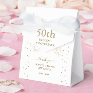 Luxury Gold Confetti 50th Wedding Anniversary  Favour Box
