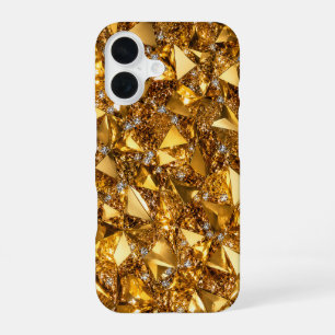 Luxury Gold Crystal iPhone 16 Art Case Design