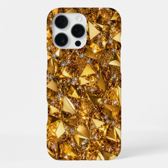 Luxury Gold Crystal iPhone 16 Pro Max Art Case (Back)