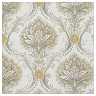 Luxury Gold Damask Seamless Floral Design Pattern Fabric