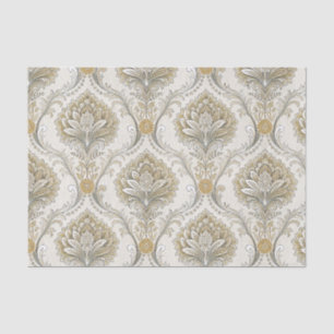 Luxury Gold Damask Seamless Floral Design Pattern Tissue Paper