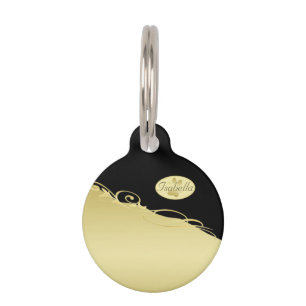Luxury gold decorative on gold & black, Monogram Pet Tag