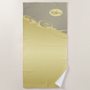Luxury gold decorative on gold & silver, Monogram Beach Towel
