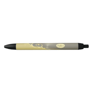 Luxury gold decorative on gold & silver, Monogram Black Ink Pen
