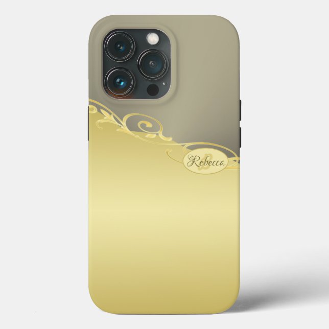 Luxury gold decorative on gold & silver, Monogram  Case-Mate iPhone Case (Back)