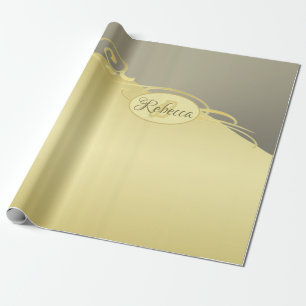Luxury gold decorative on gold & silver, Monogram Wrapping Paper