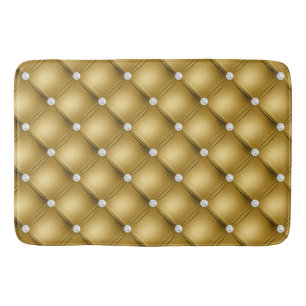 Luxury Gold Diamond Tufted Pattern Bath Mat
