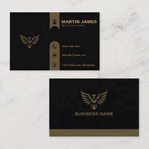 Luxury Gold Eagle Real Estate Agent Realtor  Business Card