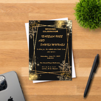 Luxury Gold Editable Modern Wedding Invitation