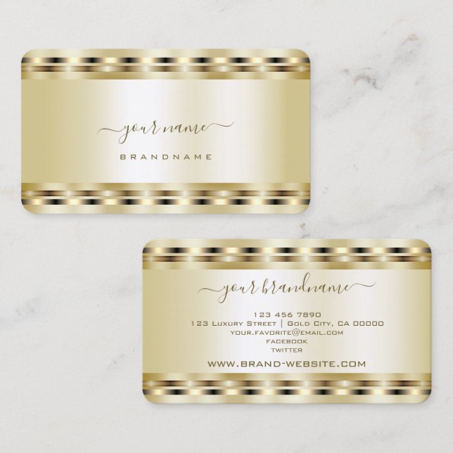 Luxury Gold Effect Colours Professional and Stylis Business Card (Front/Back)