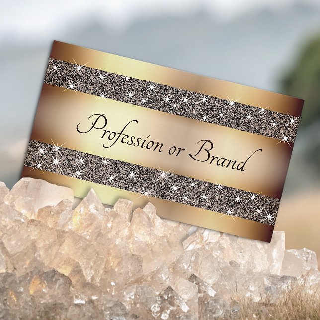 Luxury Gold Effect with Golden Glitter Stars Noble Business Card (Creator Uploaded)