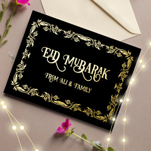 Luxury Gold Eid Mubarak Postcard