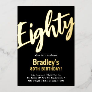 Luxury Gold 'Eighty' Adult Milestone 80th Birthday