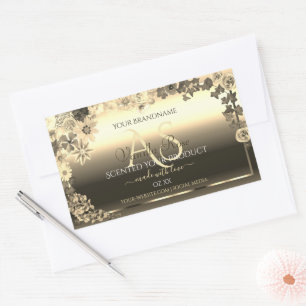 Luxury Gold Elegant Floral Product Labels Monogram