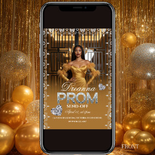 Luxury Gold Elegant Prom Send-Off Invitation
