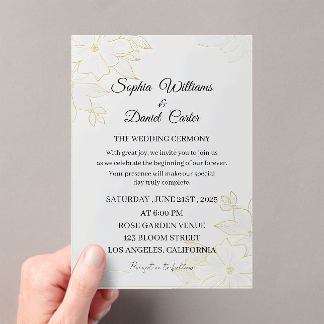 Luxury Gold Embossed Wedding Invitation (Insitu (Handheld))