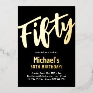 Luxury Gold 'Fifty' Adult Milestone 50th Birthday