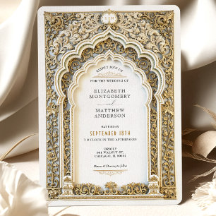 Luxury Gold Filigree Wedding Ornate Arch Invitation