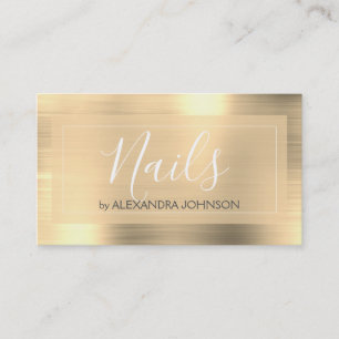 Luxury Gold Finger Nails Salon Business Card